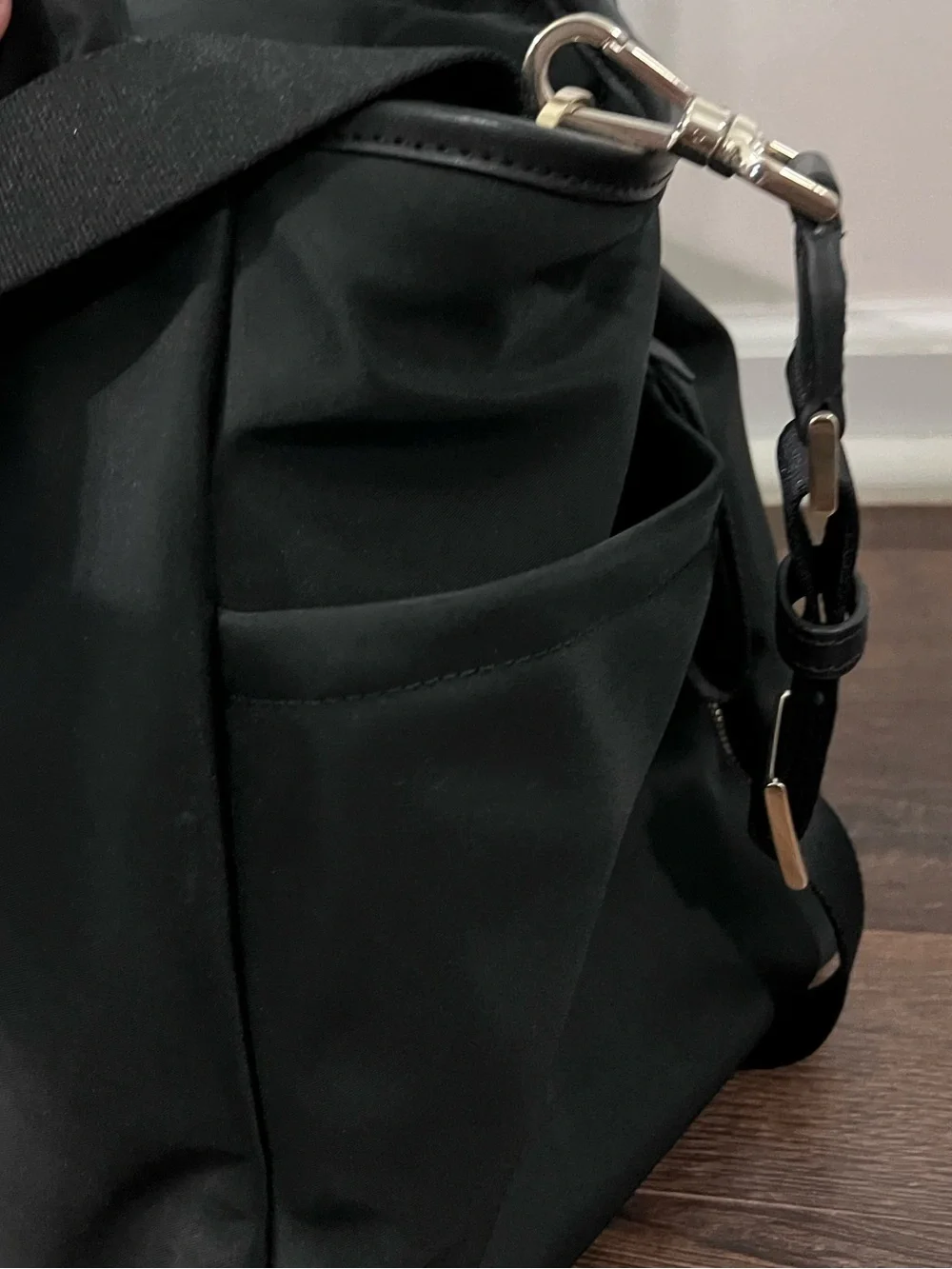 Kate Spade Black Diaper Bag with Dual Handles and Shoulder Strap